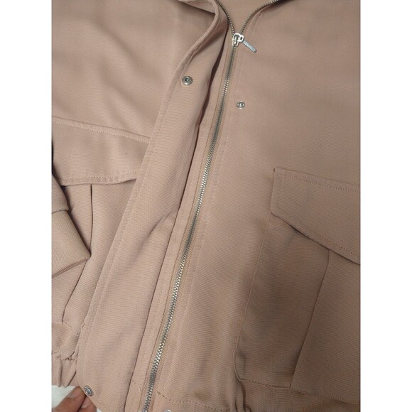 Cotton On  Crop Bomber Lightweight Beige Jacket Size M - Picture 5 of 10